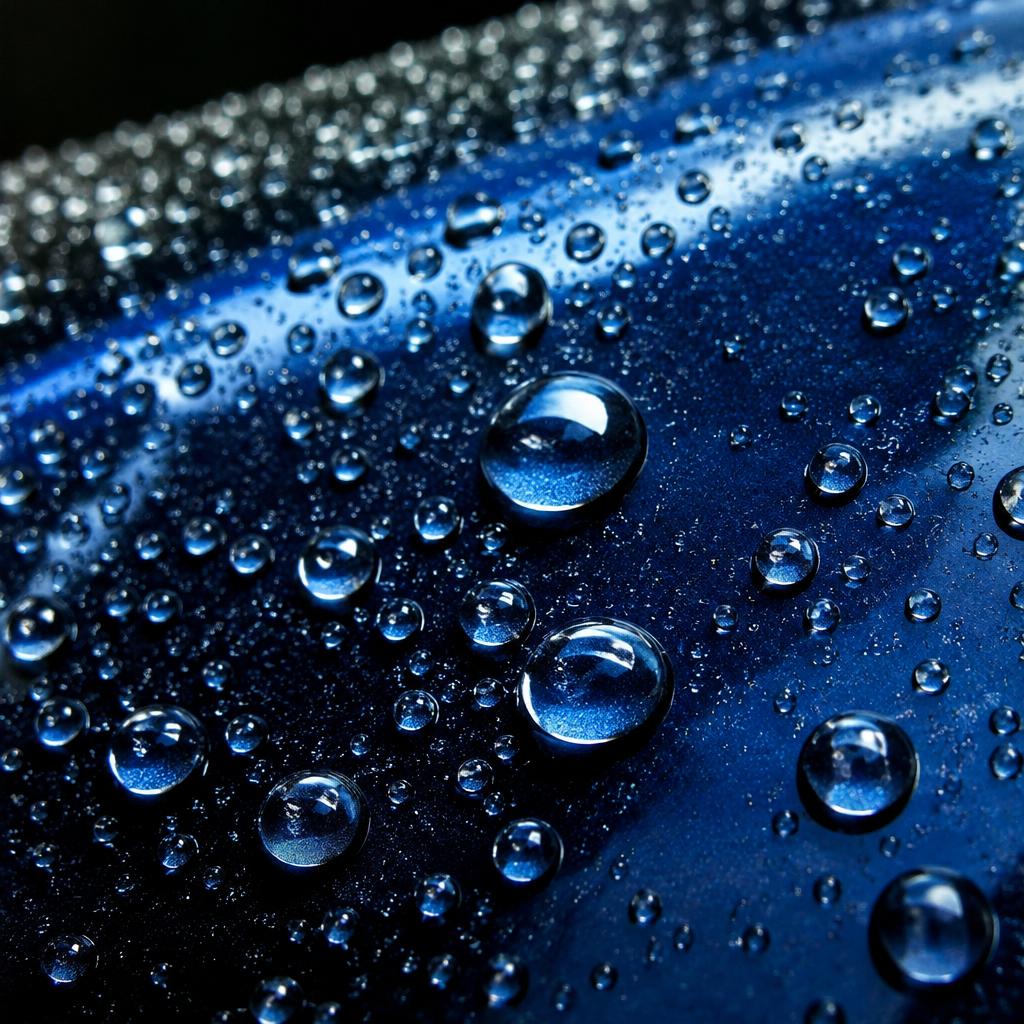 Reference image of water beading on automotive paint